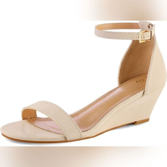 (25-1523) 🔥3/$20🔥  Mysoft Women's Open Toe Ankle Strap Low Wedge Sandals… - Picture 3 of 11